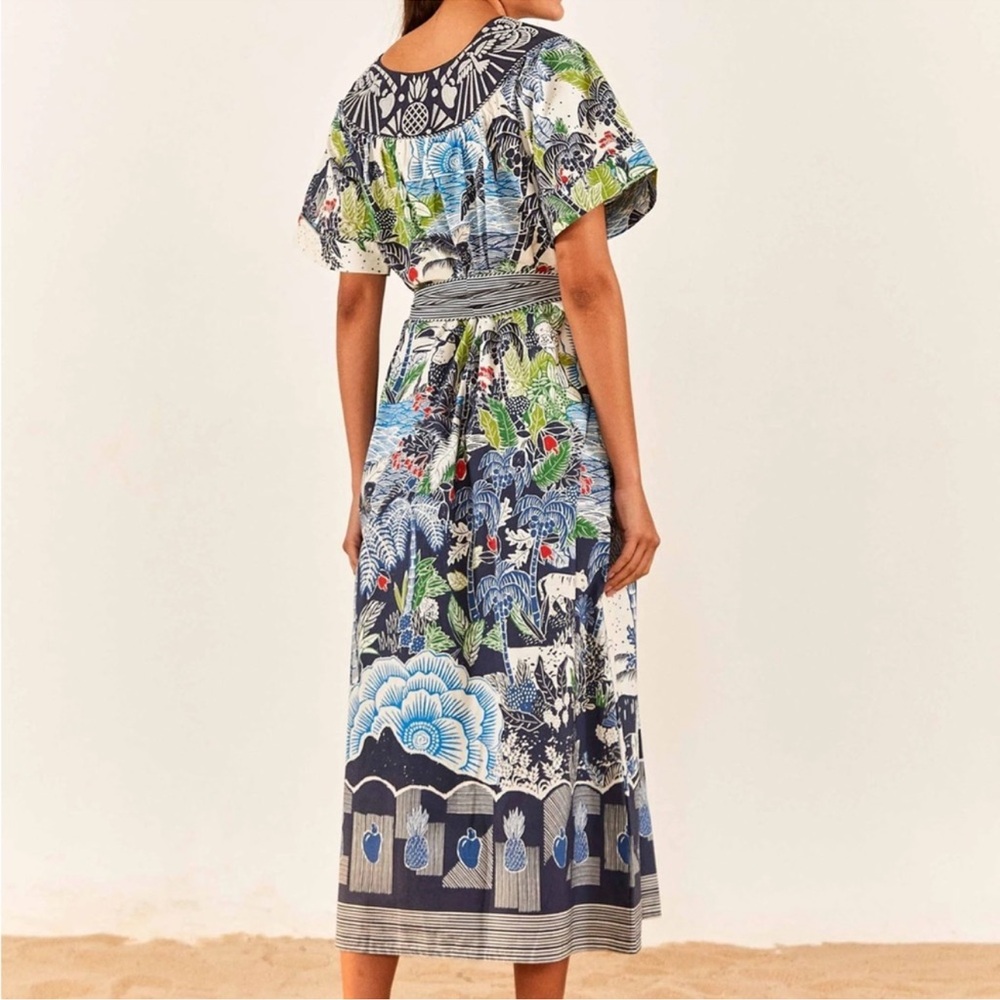FARM Rio Multicolor Printed Maxi Dress with Navy Accents - Picture 2 of 13